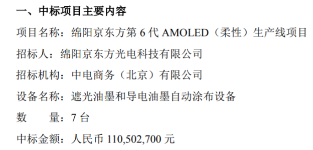 1.11億元！鑫三力中標綿陽京東方第6代AMOLED（柔性）生產線項目