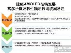 大陸AMOLED核心技術(shù)落后韓廠約3年