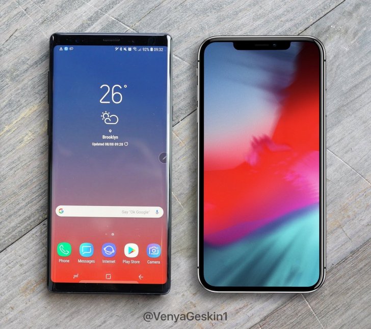 三星Note9 vs 蘋(píng)果iPhone X Plus：兩種不同形態(tài)的全面屏